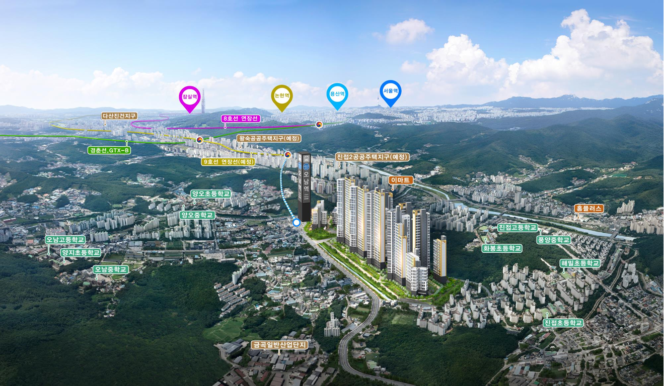 왕숙 진접 메르디앙 더퍼스트 단지배치도 입지여건